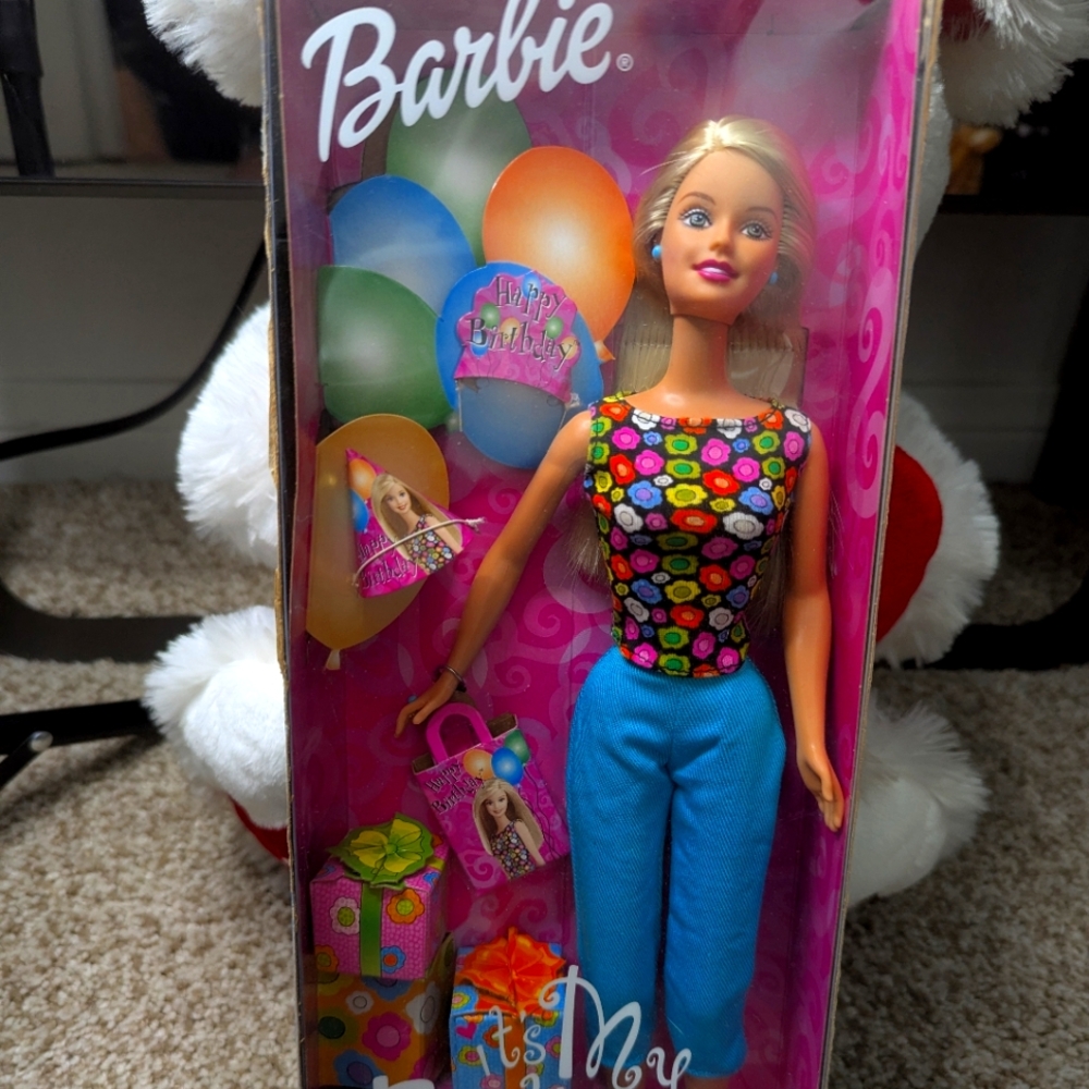 Barbie in Multicolored Circle Top and Blue Pants